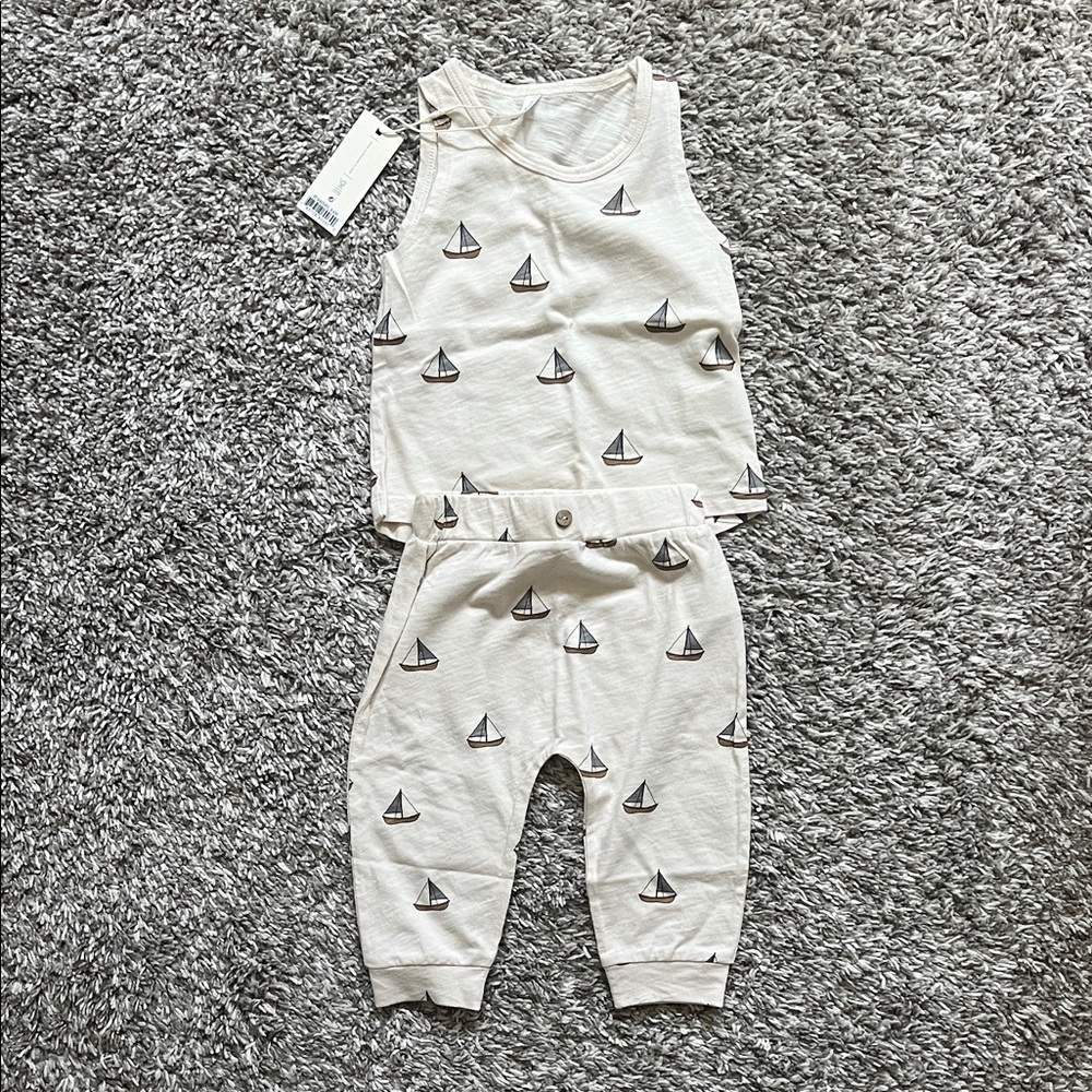 Rylee + Cru Cream Sailboat Kids Matching Set